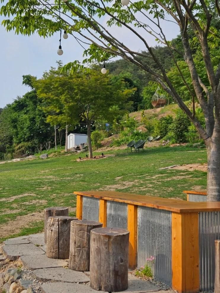 진주 대형카페 아기랑 가기 좋은 캠핑분위기 명석 파스로