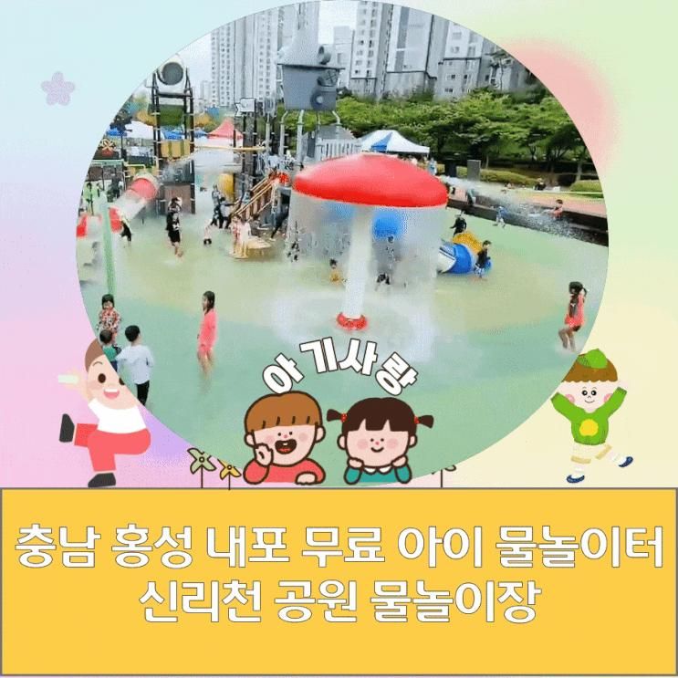충남 홍성 내포 무료 아이 물놀이장 신리천 공원 물놀이터