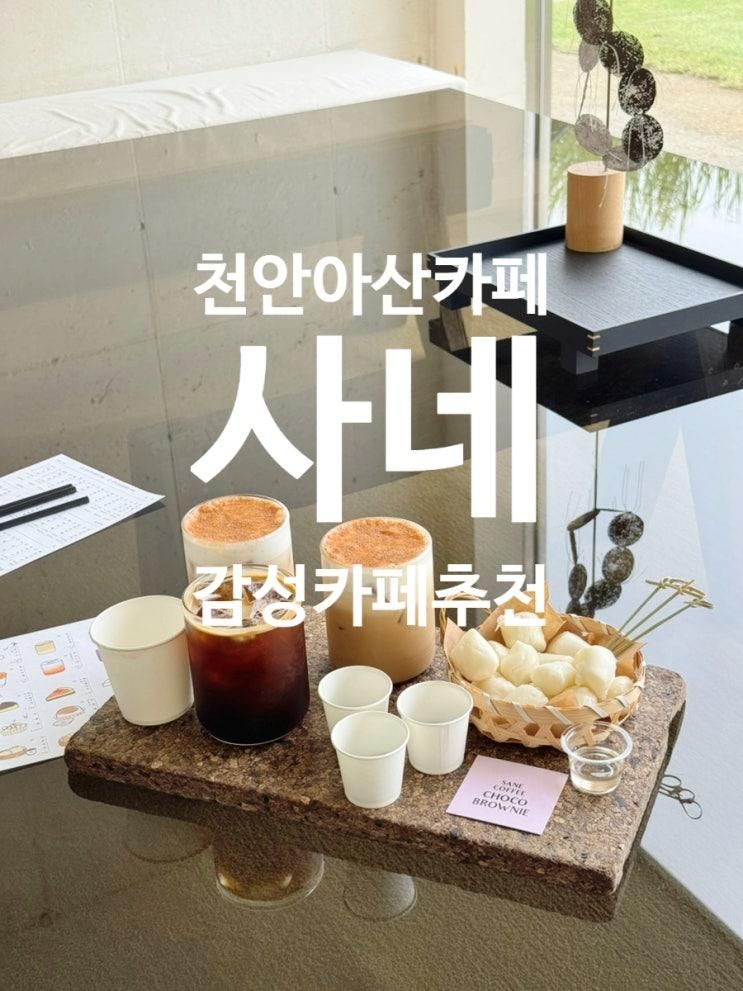 [천안] 아산 음봉 뷰맛집 감각적인 카페! 통창에 넓은 테라스 좌석까지! (애견동반O) '카페 사네'