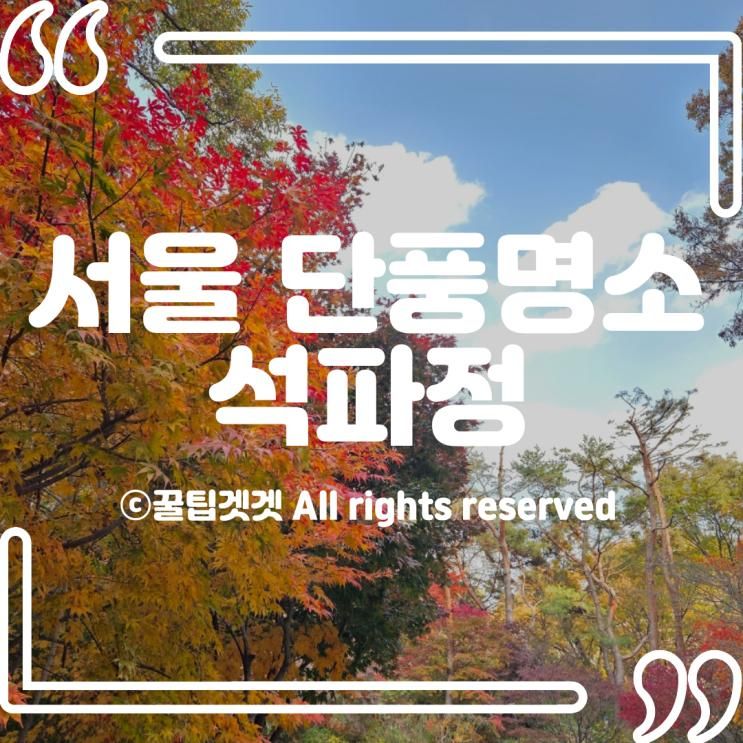가을 단풍 명소 추천, 석파정 서울미술관(feat.카와시마 코토리)