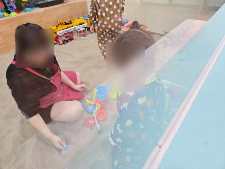 [안산 드로잉아트미술 후기] 물감버블+야광슬라임+모래놀이까지! 4살 아기랑 체험형 키즈카페🎨 (내돈내산)