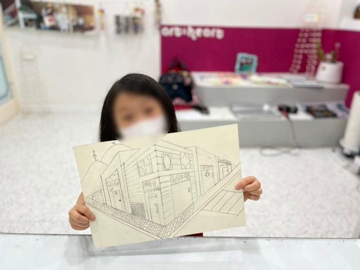 야탑 장미마을 초등미술 2점투시그리기