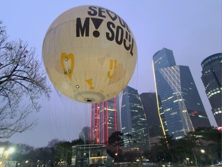 눈 온 날 겨울 나들이 여의도공원 열기구 서울달 탑승 후기