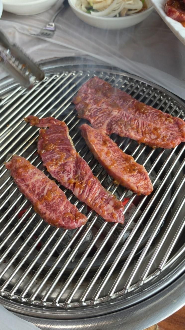 원주 맛집 섬강한우촌 | 원주여행 오크밸리 근처 복숭아불고기... 