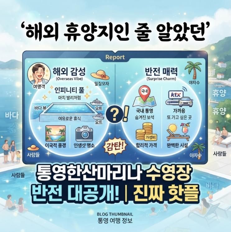 해외 휴양지인 줄 알았던 통영한산마리나 수영장 반전