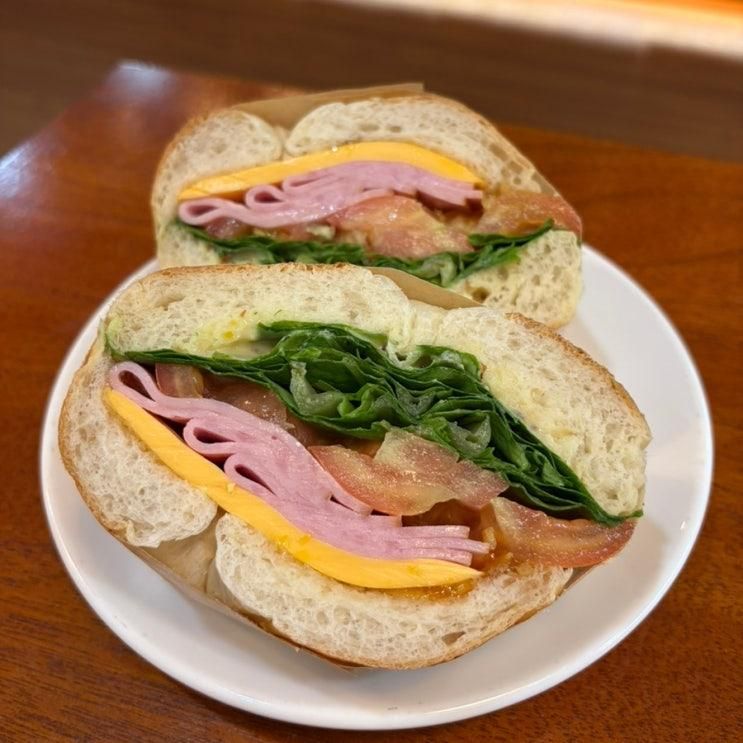 천호 빵집 너구리베이글 브런치 저당 베이글 샌드위치 맛집
