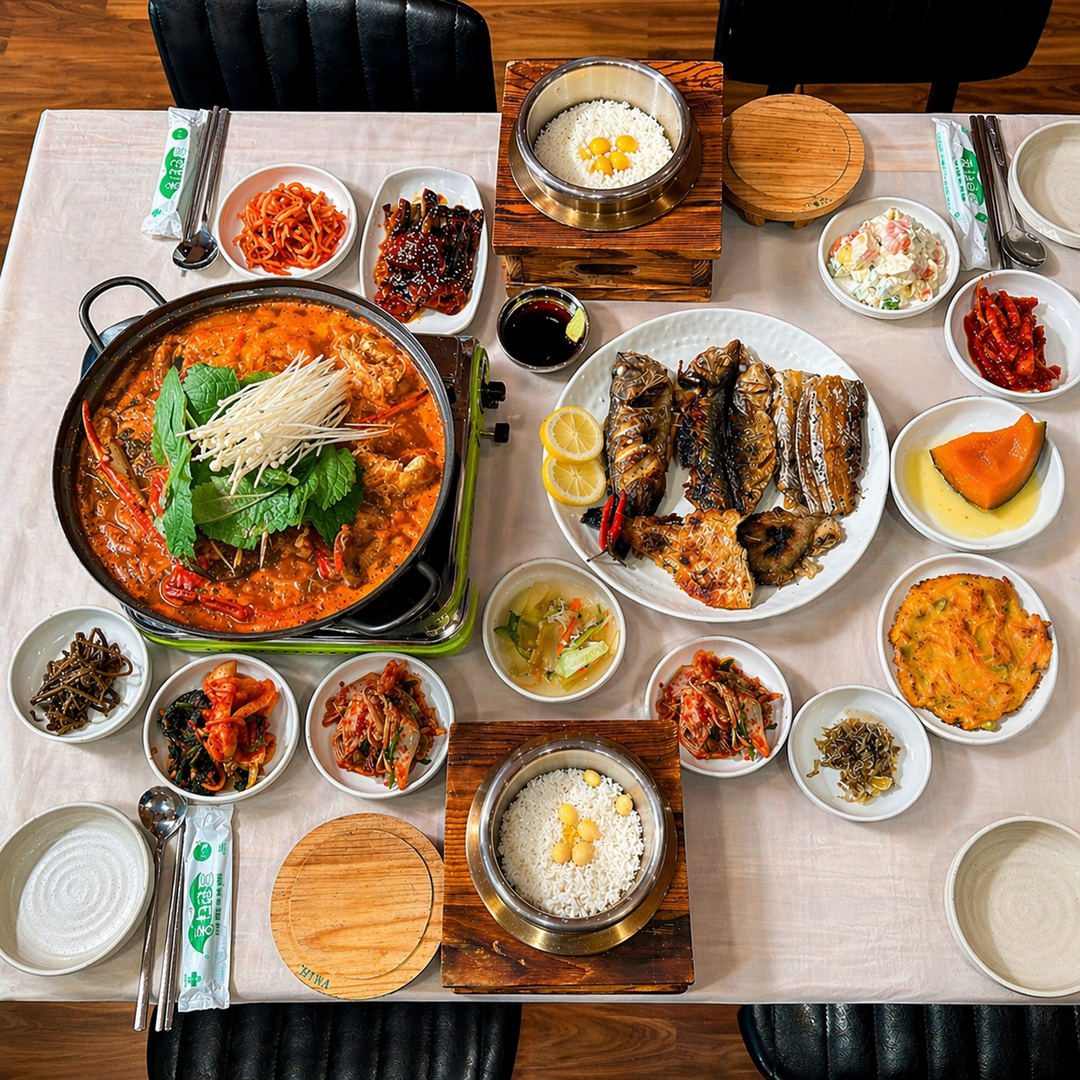 진성꽃게집 게국지 삼겹살